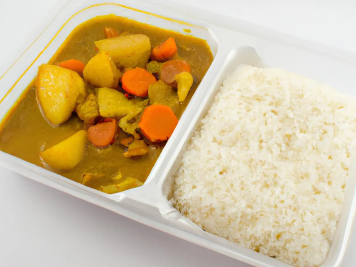 Chicken Curry with Seasoned Rice and Mixed Coconut Veggies Chicken Curry with Seasoned Rice and Mixed Coconut Veggies