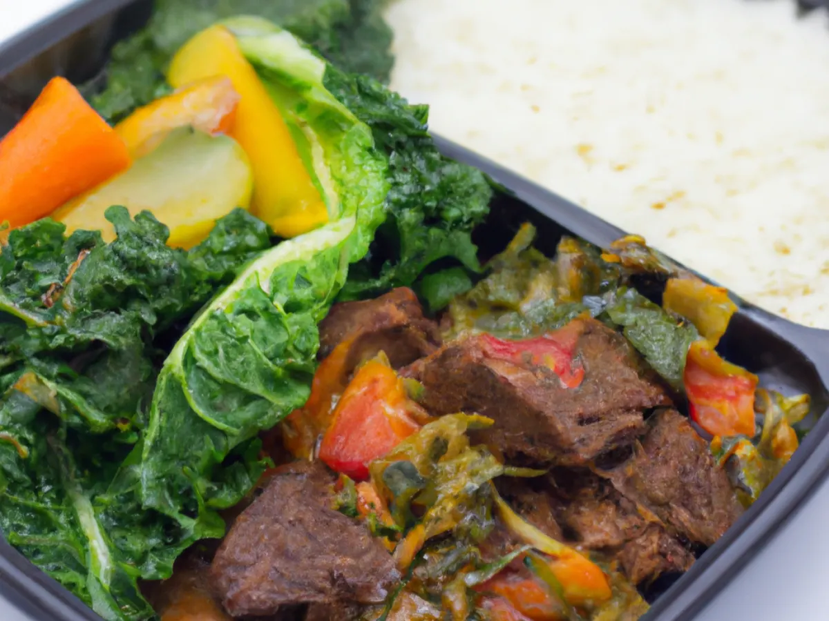 Bongo Beef Stew with Coconut Rice and Sauteed Greens Bongo Beef Stew with Coconut Rice and Sauteed Greens