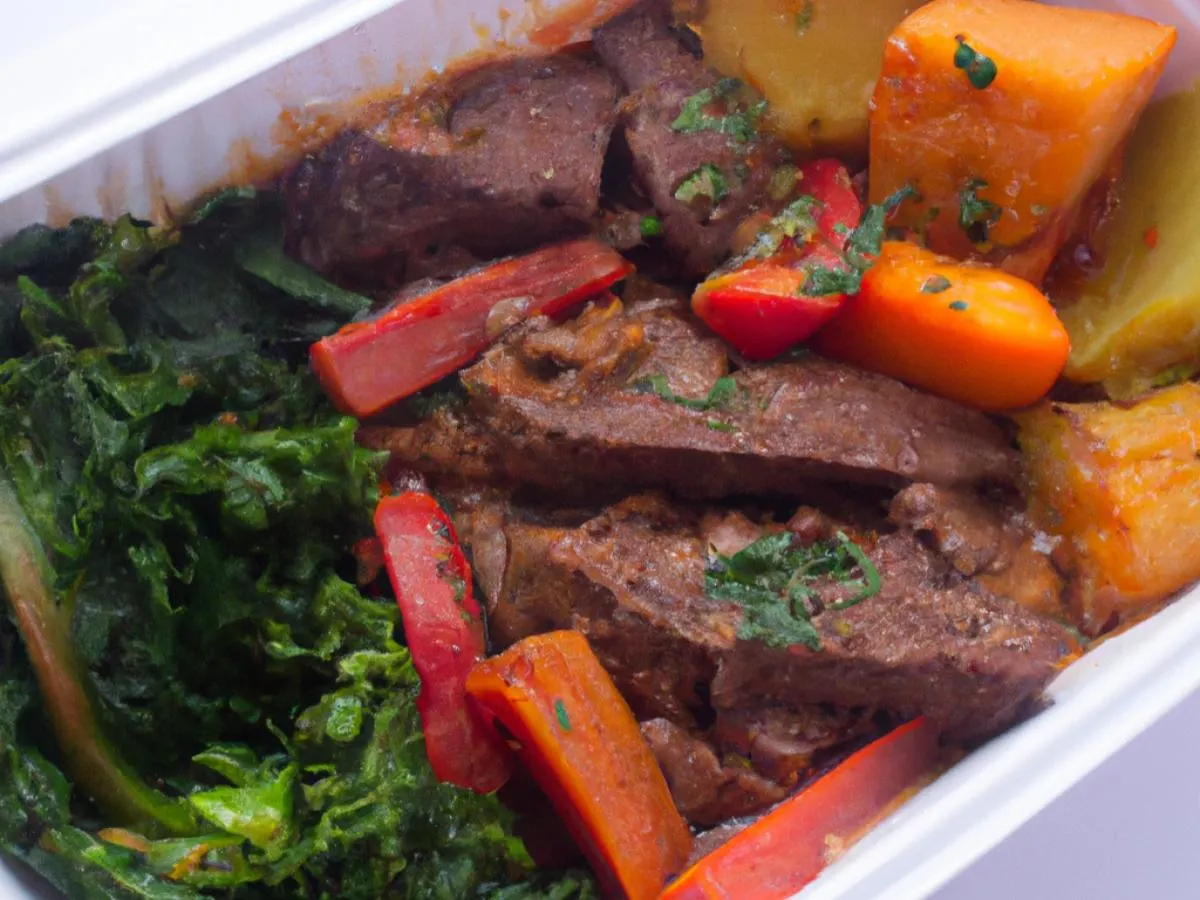 Bongo Beef Stew with Plantains and Sauteed Greens Bongo Beef Stew with Plantains and Sauteed Greens