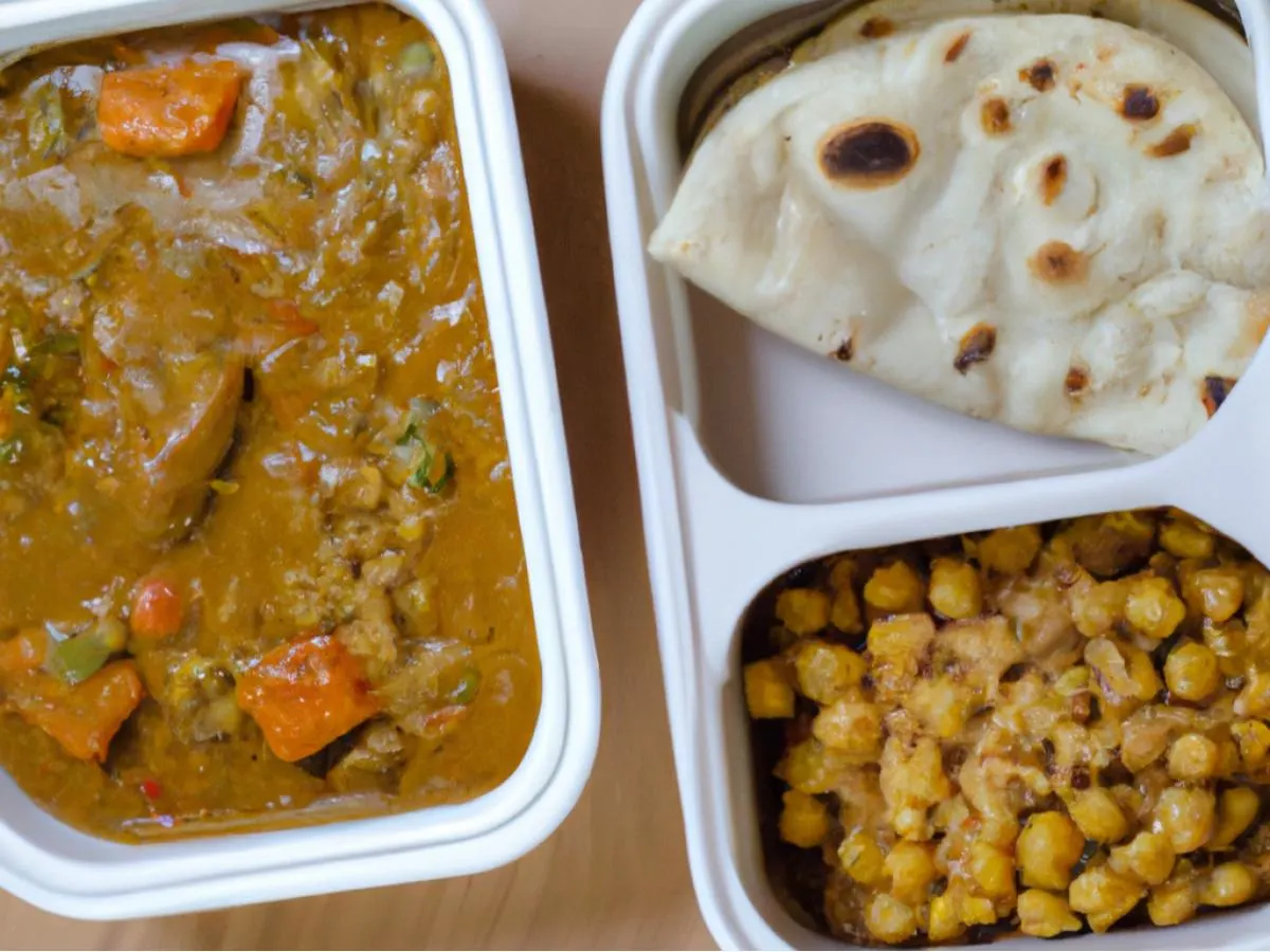 Chana Masala With Veggie Korma and Naan