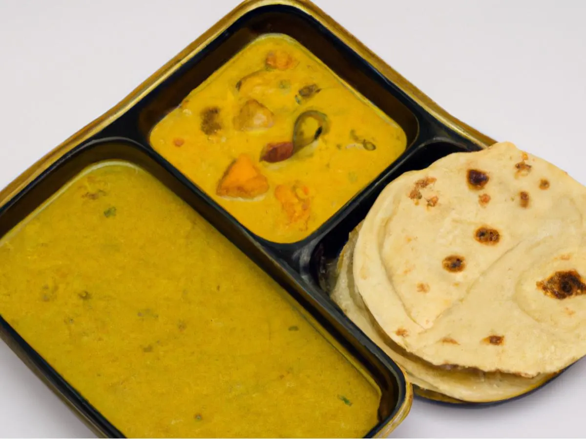 Dal Yellow Tadka With Veggie Korma and Naan