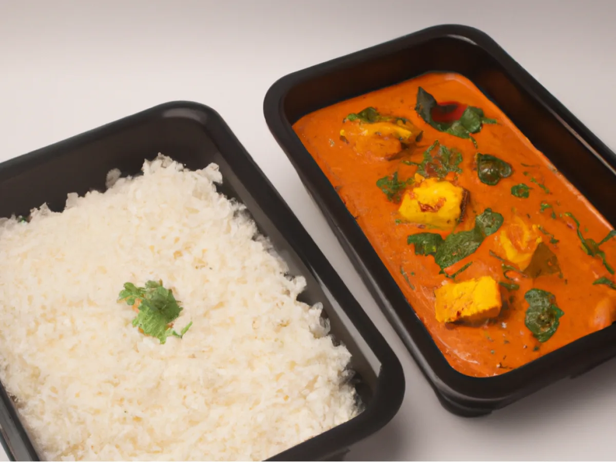 Paneer Tikka Masala With Rice and Veggie Korma