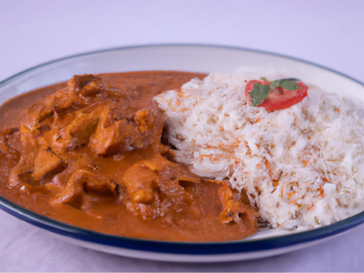 Butter Chicken With Rice and Veggie Korma