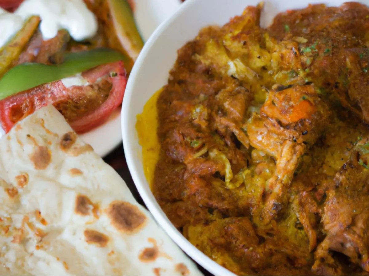 Butter Chicken With Naan and Tawa Vegetables