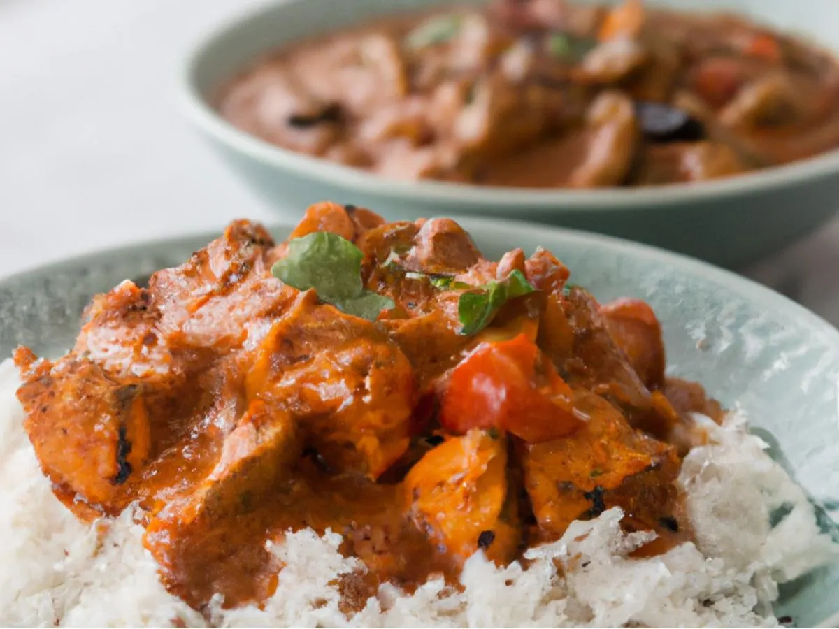 Chicken Tikka Masala With Rice and Veggie Korma