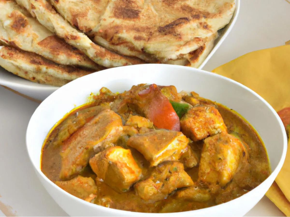 Chicken Curry With Naan and Veggie Korma