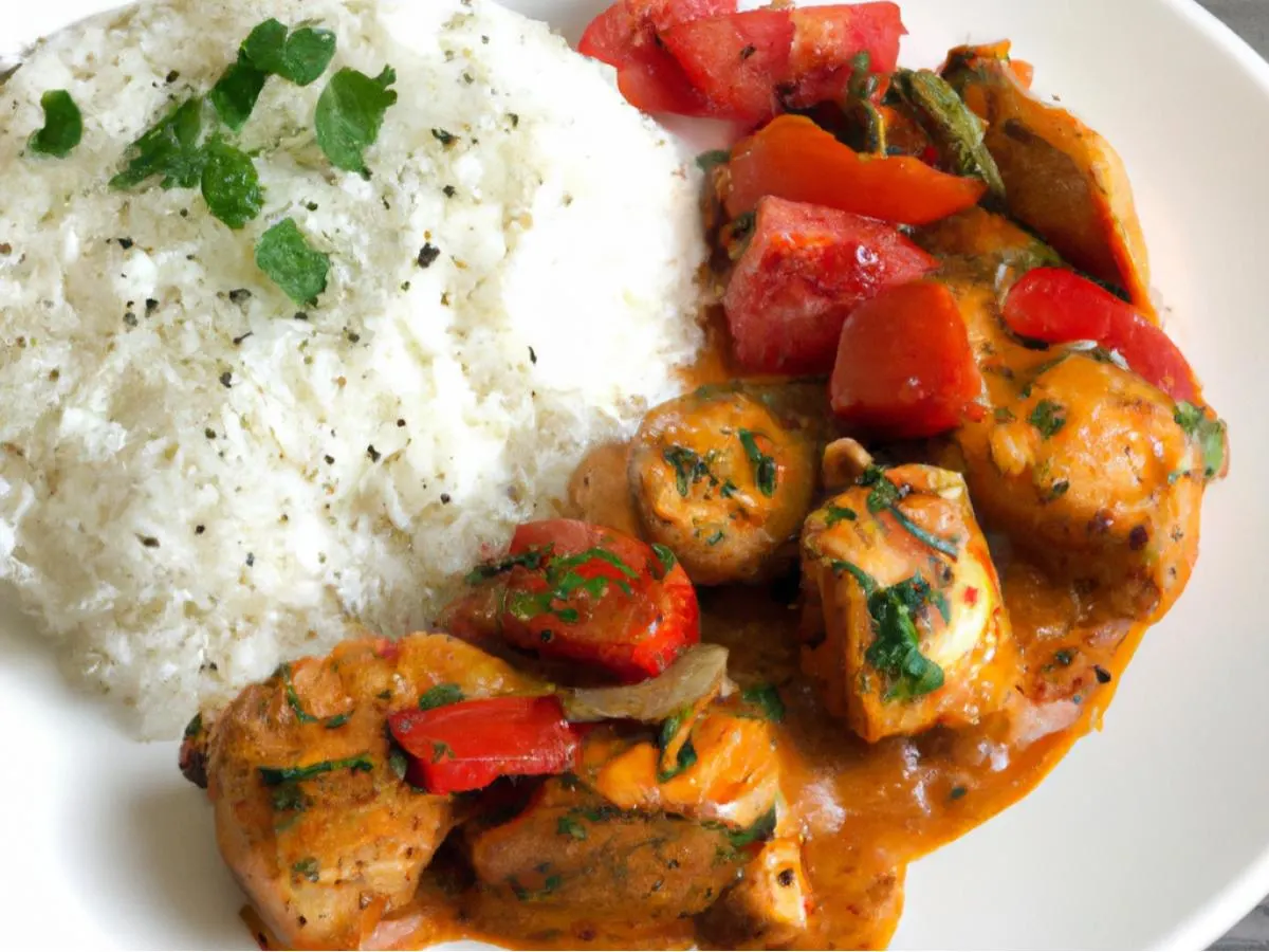 Chicken Vindaloo With Rice and Tawa Veggies (allergen Free)