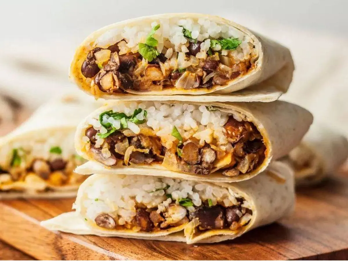 Gluten-Free Vegan Burrito with Chips and Chipotle Salsa Gluten-Free Vegan Burrito with Chips and Chipotle Salsa