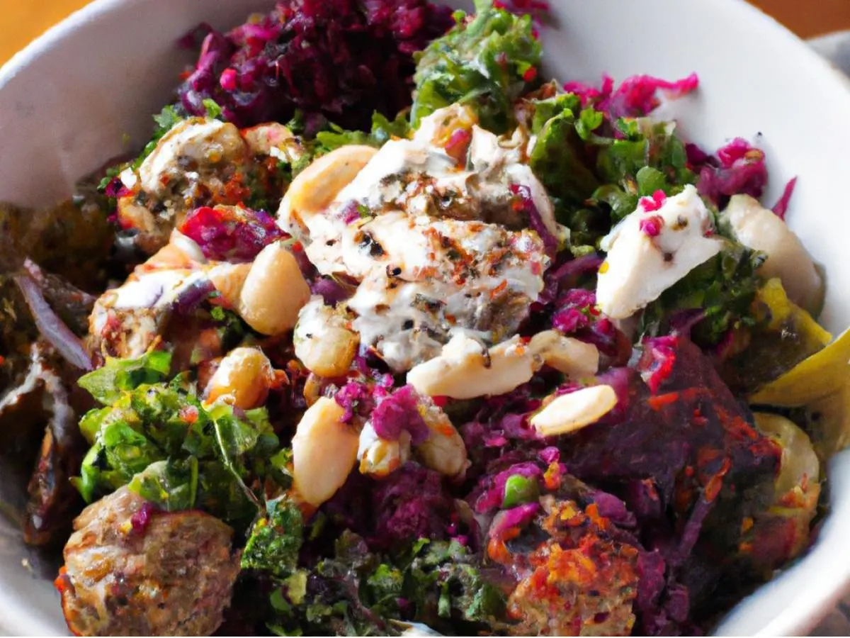 Vibrant Salad with Meatballs