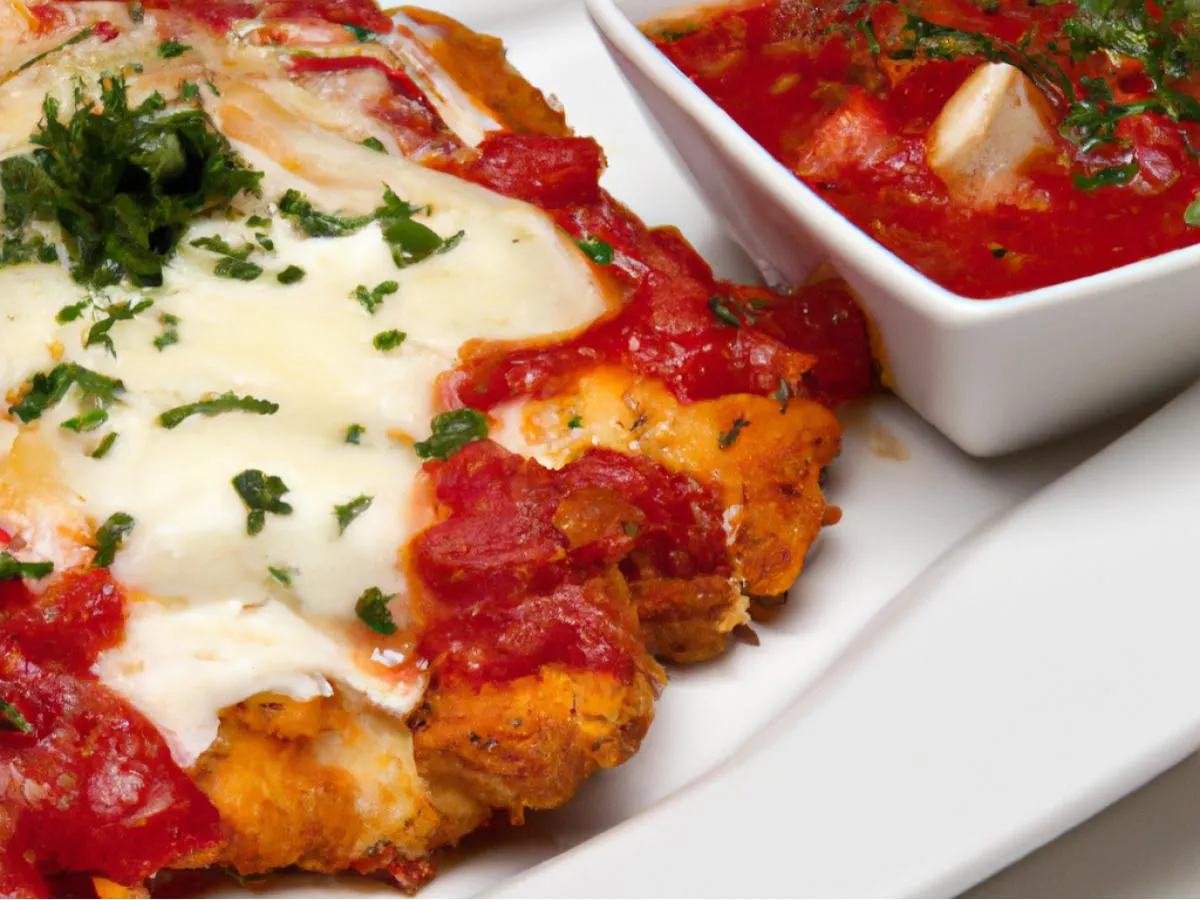 GLUTEN FREE Chicken Parmigiana Seasoned and Breaded Pan-tried Chicken Cutlet With Marinara Sauce, Fresh Mozzarella and Parmesan Cheese GLUTEN FREE Chicken Parmigiana Seasoned and Breaded Pan-tried Chicken Cutlet With Marinara Sauce, Fresh Mozzarella and Parmesan Cheese