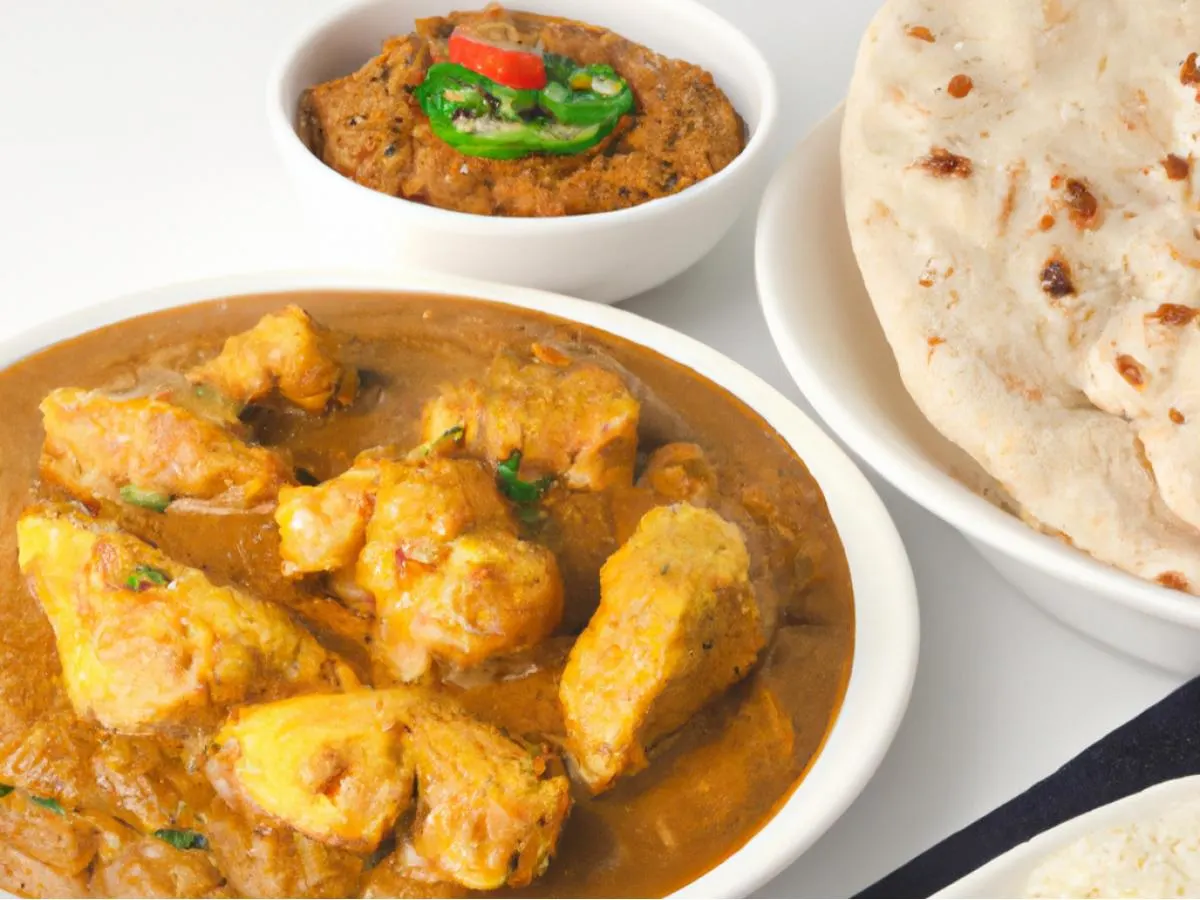 Chicken Curry with Plain Naan and Aloo Gobi Chicken Curry with Plain Naan and Aloo Gobi