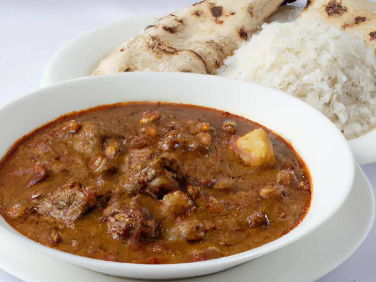 Goat Curry, Steamed White Rice & Wheat Roti [16oz]