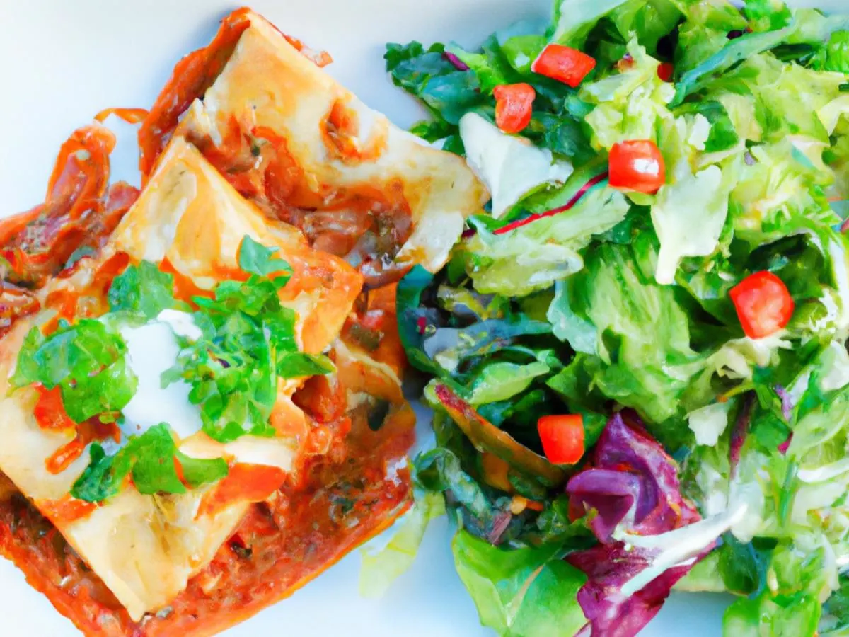 Vegetarian Impossible Enchiladas with Mixed Green Salad