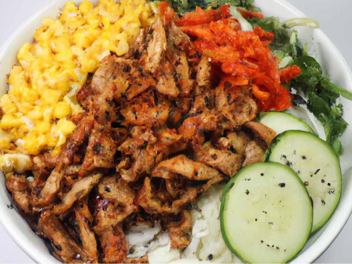 Spicy Pork White Rice Bowl (3 Toppings) Spicy Pork White Rice Bowl (3 Toppings)