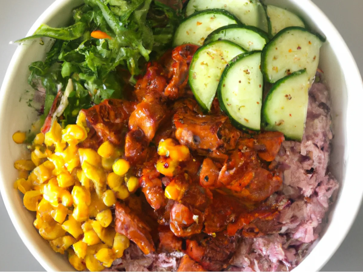 Spicy Pork Purple Rice Bowl (3 Toppings) Spicy Pork Purple Rice Bowl (3 Toppings)