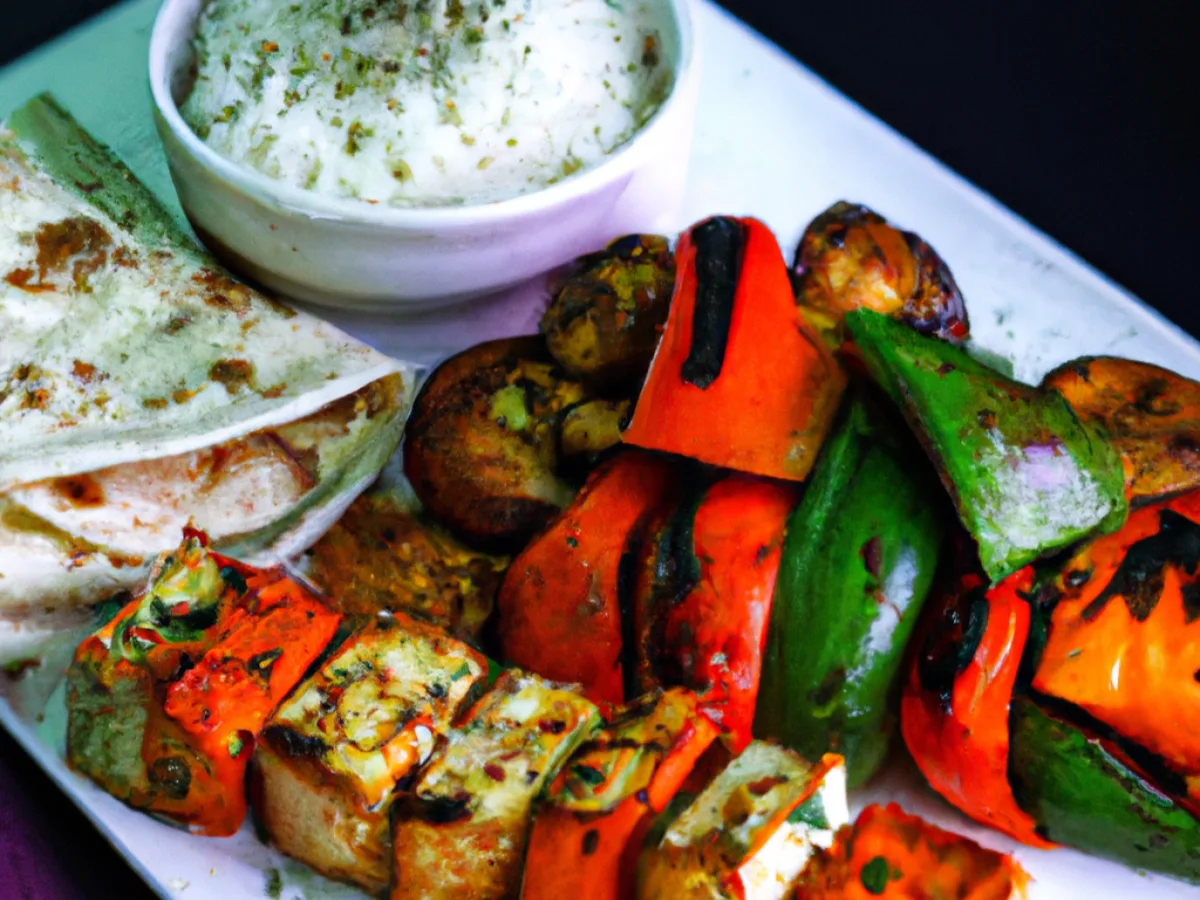 Vegetarian Paneer Tikka Kabab & Roasted Veggies W/ Steamed White Rice & Roti Vegetarian Paneer Tikka Kabab & Roasted Veggies W/ Steamed White Rice & Roti
