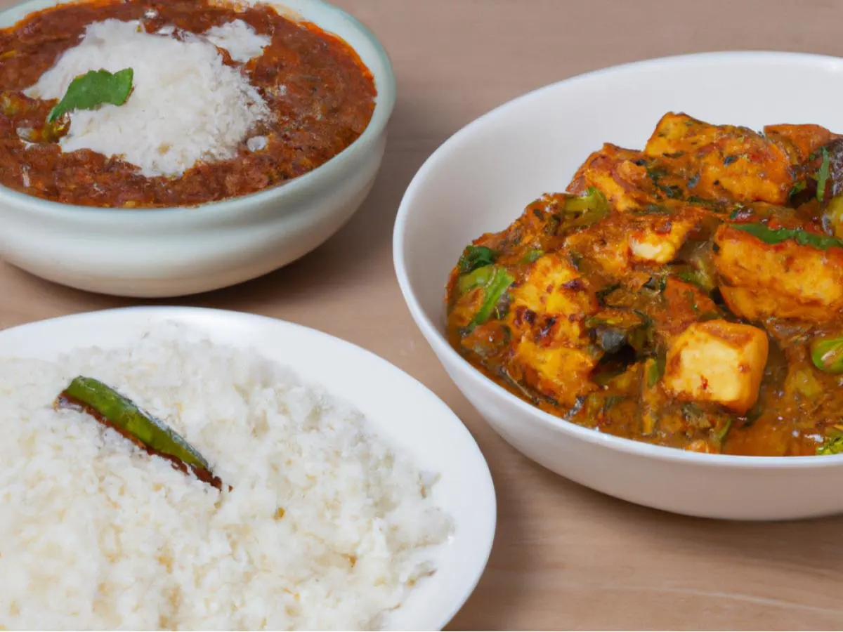 Matar Paneer With Alu Gobi and Rice