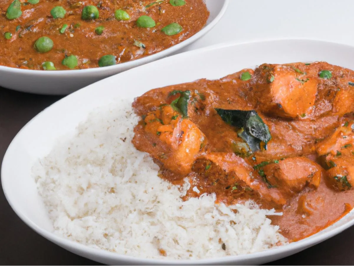 Chicken Vindaloo and Matar Paneer With Rice
