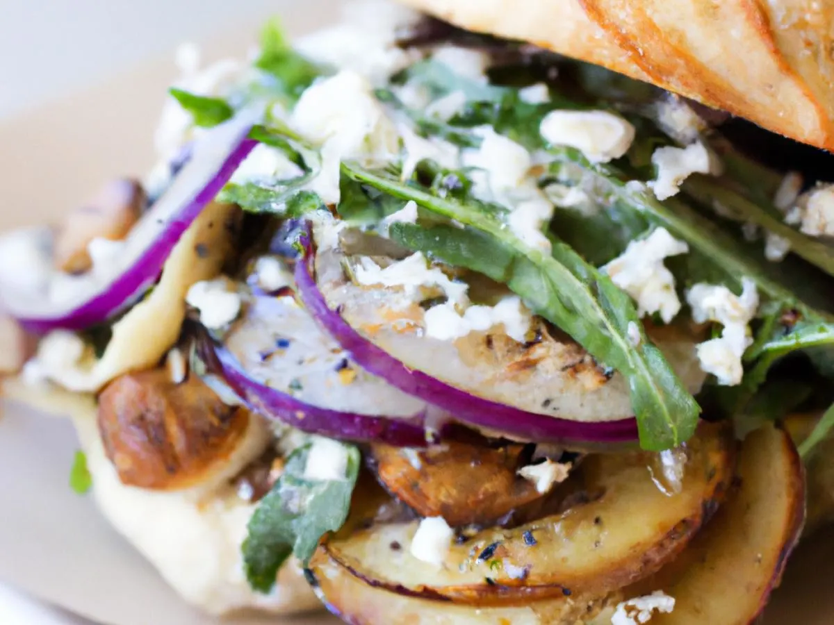 GLUTEN FREE Oven Roasted Eggplant Caramelized Onion, Goat Cheese, Baby Arugula, Walnut Aioli GLUTEN FREE Oven Roasted Eggplant Caramelized Onion, Goat Cheese, Baby Arugula, Walnut Aioli