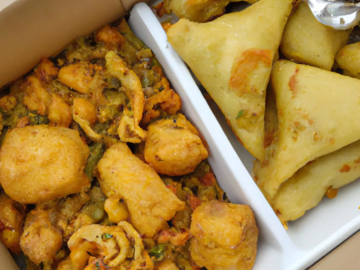 Aloo Gobi with Plain Naan and Vegan Samosa Aloo Gobi with Plain Naan and Vegan Samosa