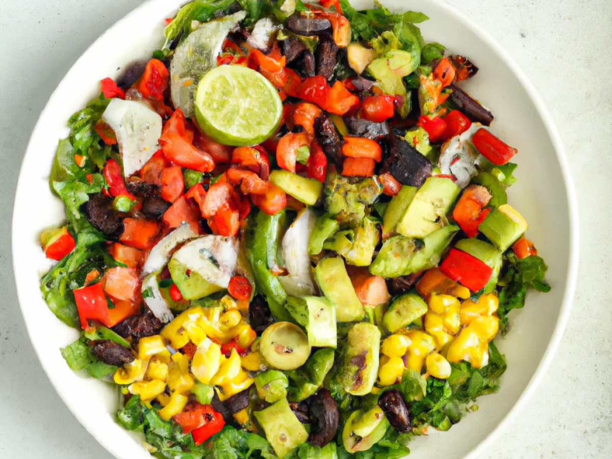 Vegan Southwest Entree Salad (No Cheese) (Lime Vinaigrette) Vegan Southwest Entree Salad (No Cheese) (Lime Vinaigrette)