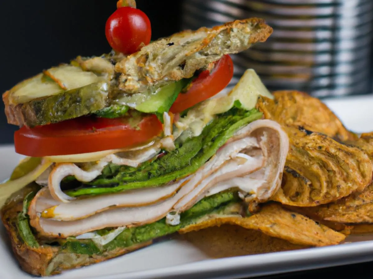 The Village Avo Turkey Sandwich on White with Kettle Chips The Village Avo Turkey Sandwich on White with Kettle Chips