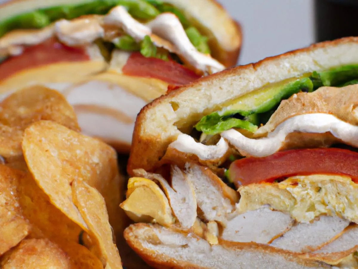 The Statue of Liberty Grilled Chicken Combo Sandwich on White with Kettle Chips and Chocolate Chip Cookies The Statue of Liberty Grilled Chicken Combo Sandwich on White with Kettle Chips and Chocolate Chip Cookies