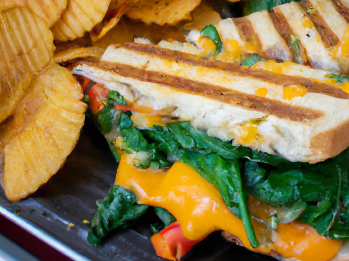 Veggie Grilled Cheese Panini with Kettle Chips Veggie Grilled Cheese Panini with Kettle Chips