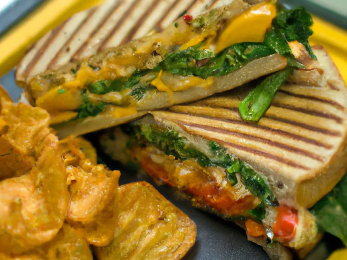 Veggie Grilled Cheese Panini with Kettle Chips and Chocolate Chip Cookies Veggie Grilled Cheese Panini with Kettle Chips and Chocolate Chip Cookies