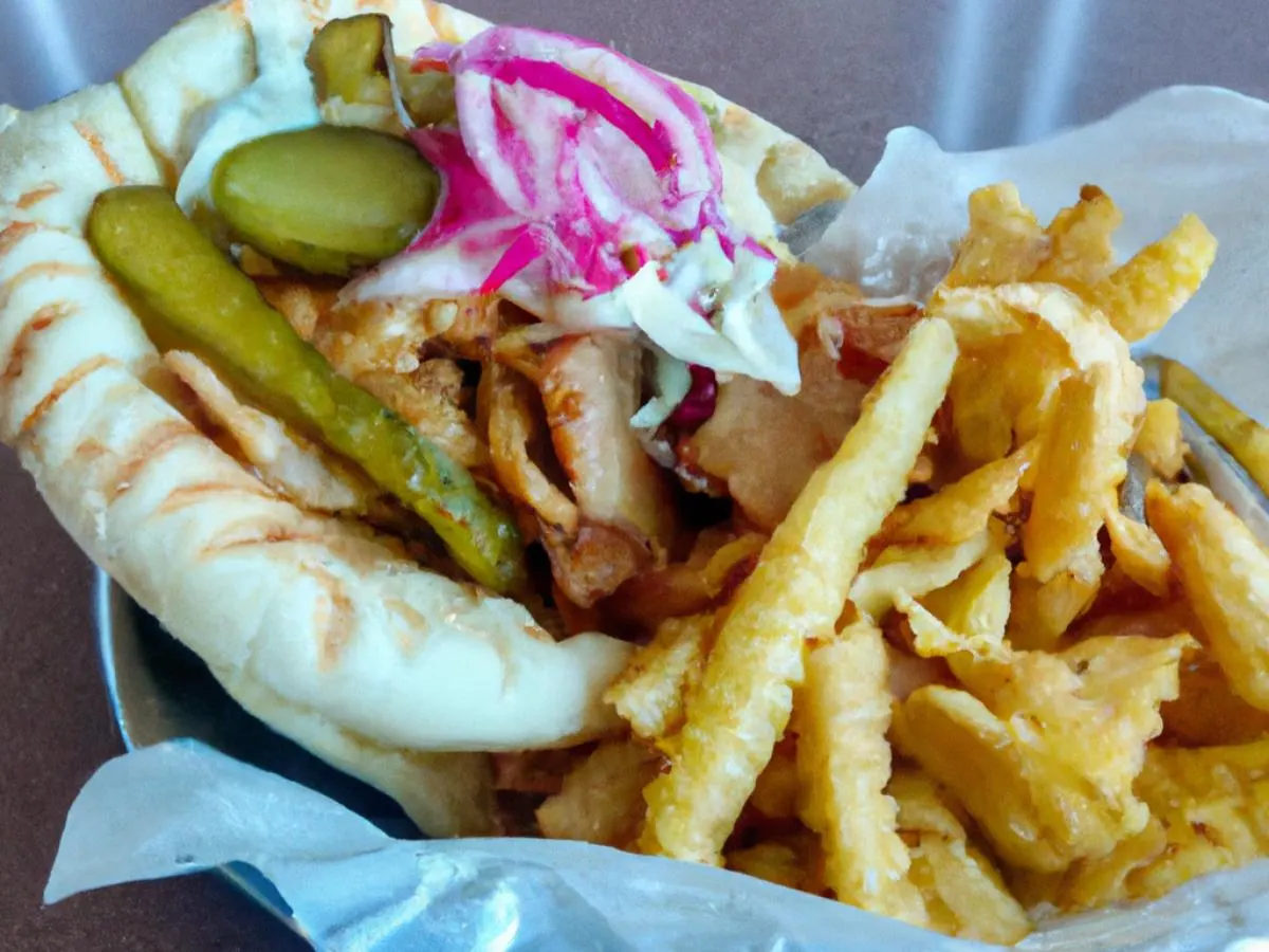 Chicken Shawarma with Kettle Chips Chicken Shawarma with Kettle Chips