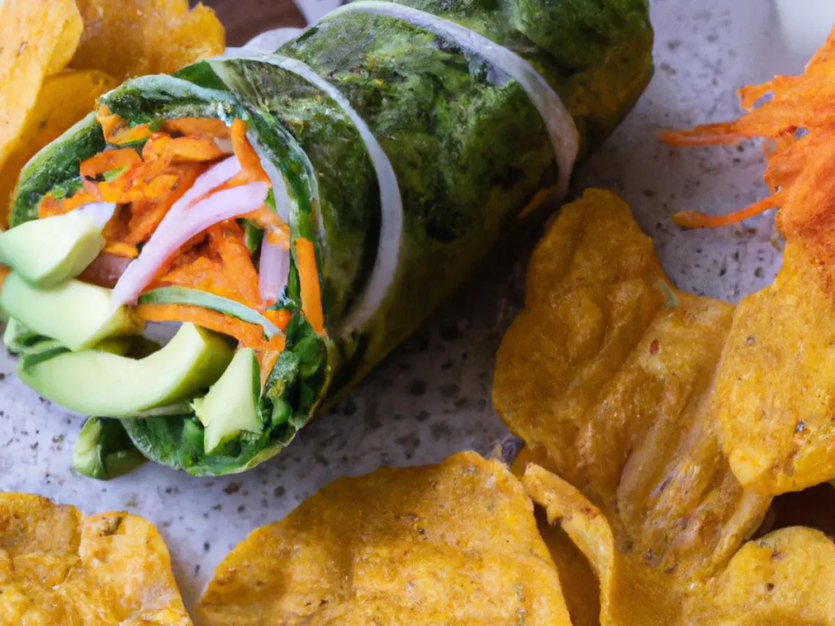 Vegan Veggie Wrap with Kettle Chips Vegan Veggie Wrap with Kettle Chips
