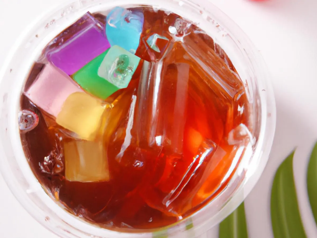 Lychee Black Tea with Rainbow Jelly - 0% Sweet [16 oz]