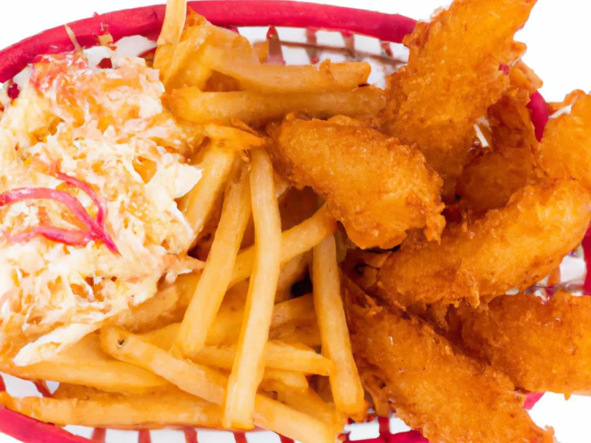 Fried Shrimp Basket with Fries and Coleslaw [21 oz]