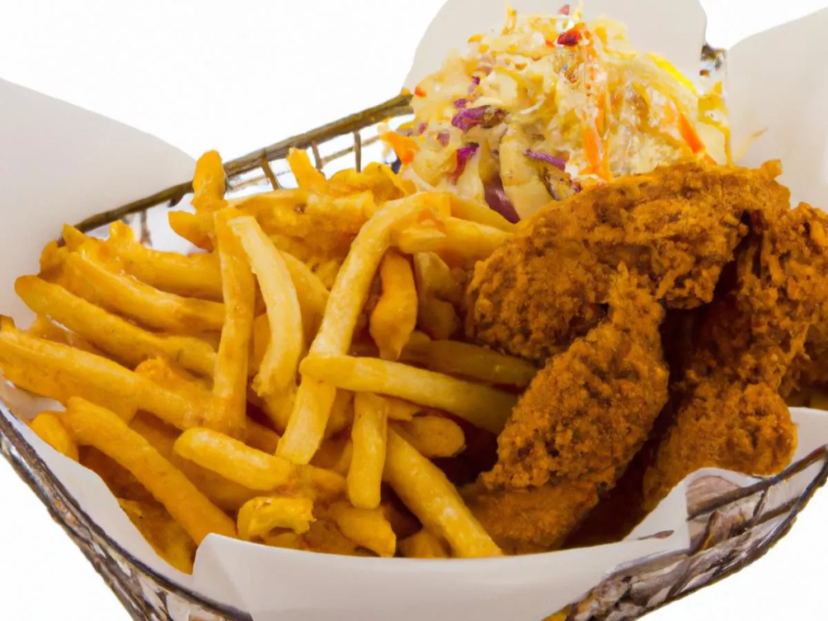 Chicken Tender Basket with Cajun Fries and Coleslaw [21 oz]