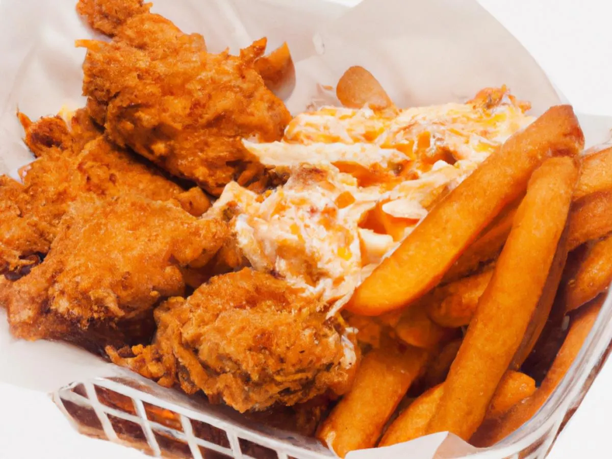 Chicken Tender Basket with Sweet Potato Fries and Coleslaw [21 oz]