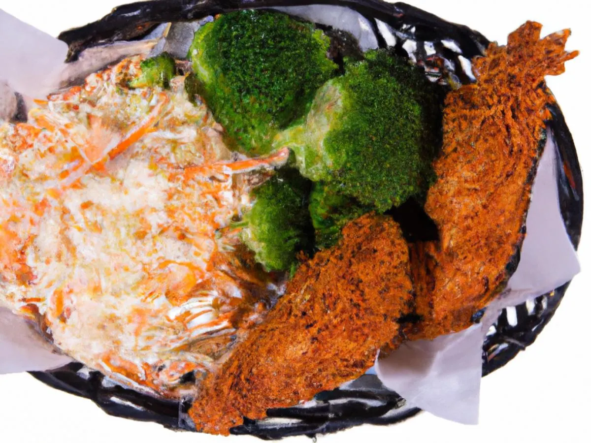 Chicken Tender Basket with Coleslaw and Steamed Broccoli [21 oz]