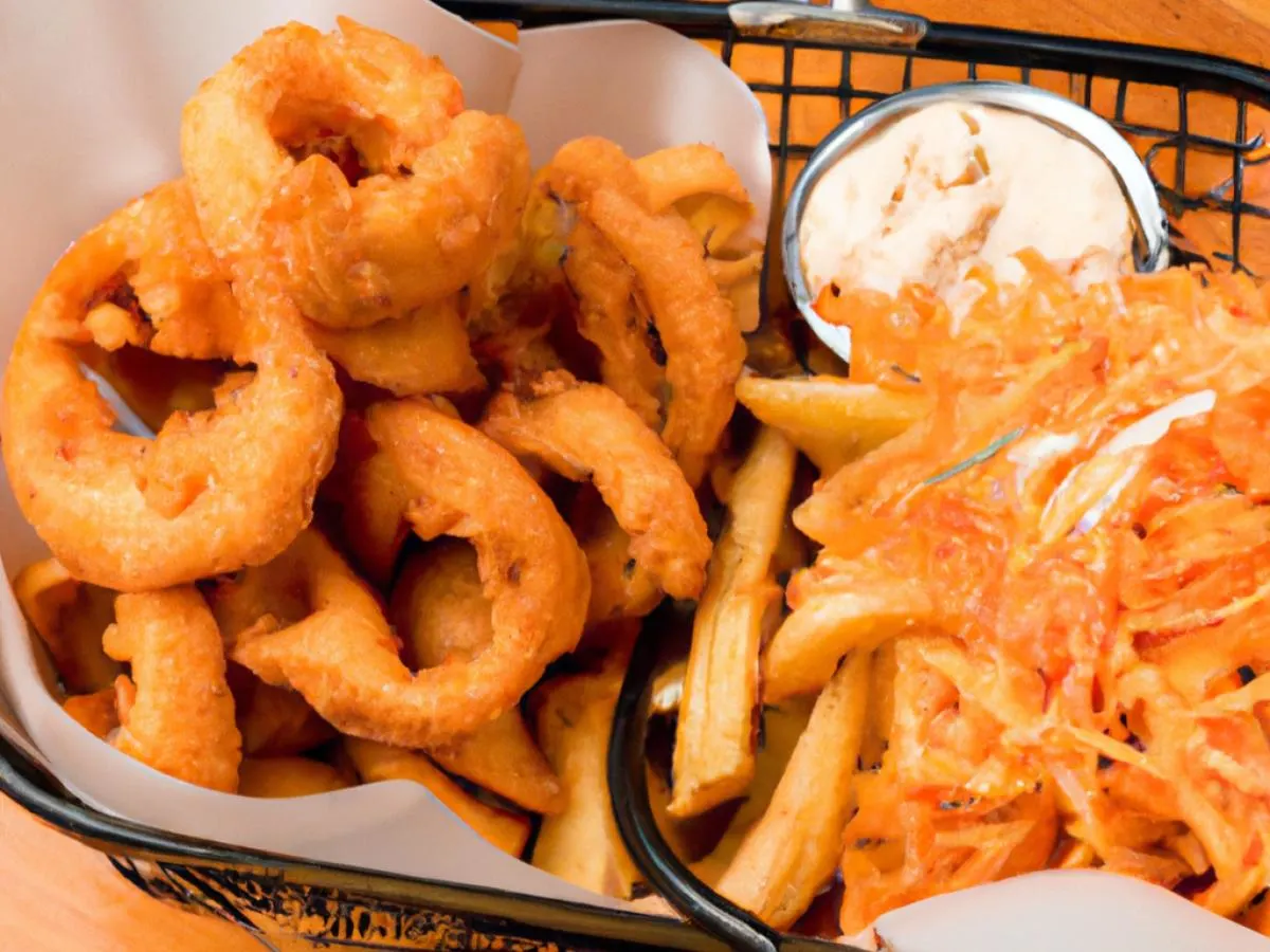 Fried Calamari Basket with Sweet Potato Fries and Coleslaw [16 oz]