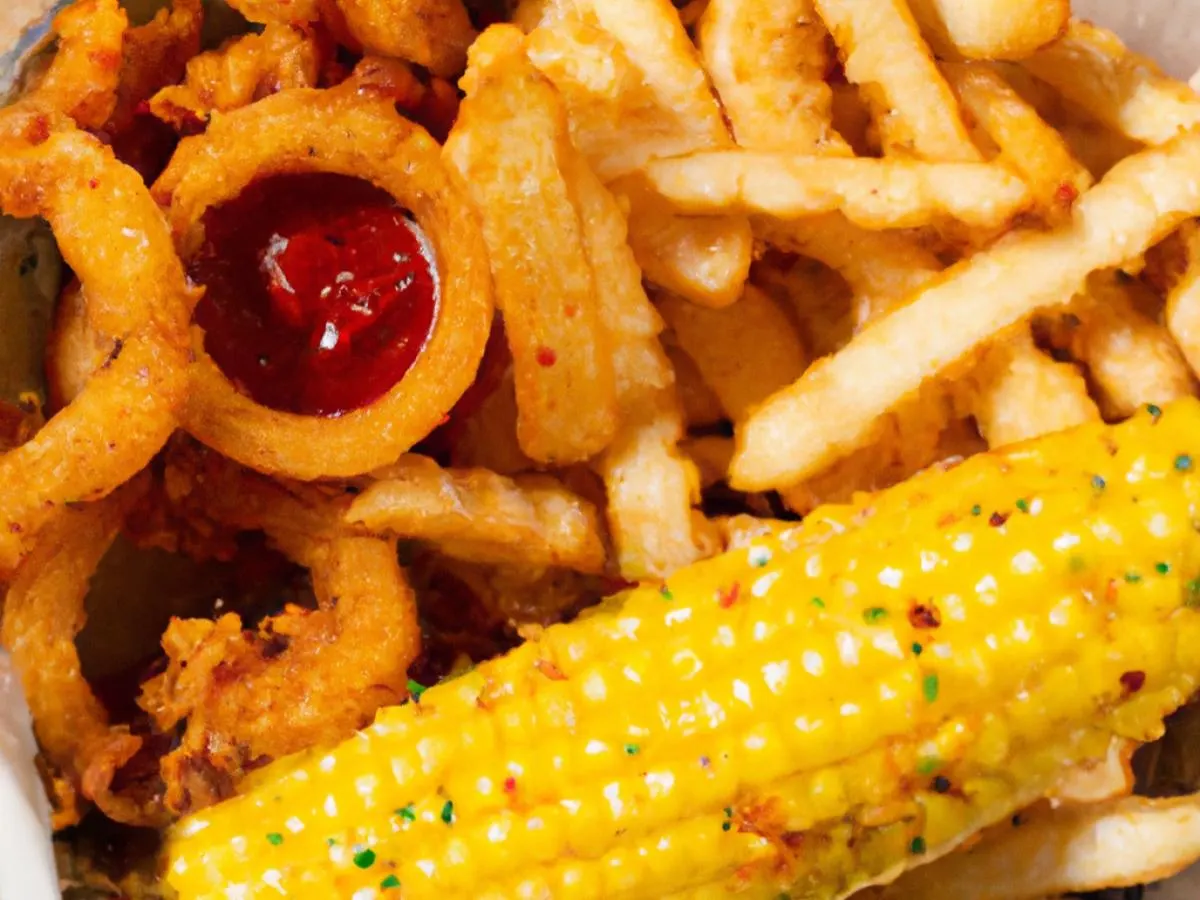 Fried Calamari Basket with Cajun Fries and Corn on the Cob [21 oz]