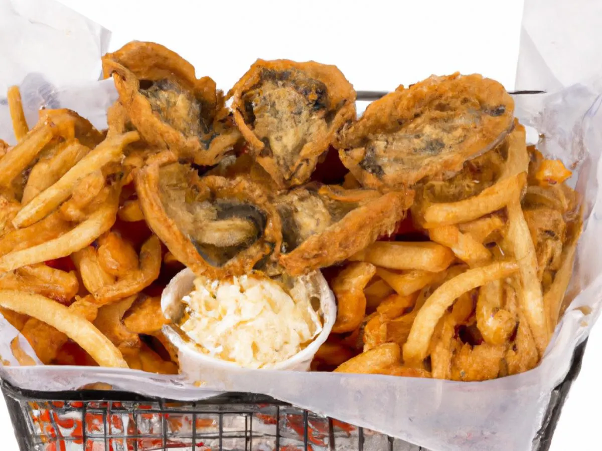 Fried Oyster Basket with Fries and Coleslaw [16 oz]