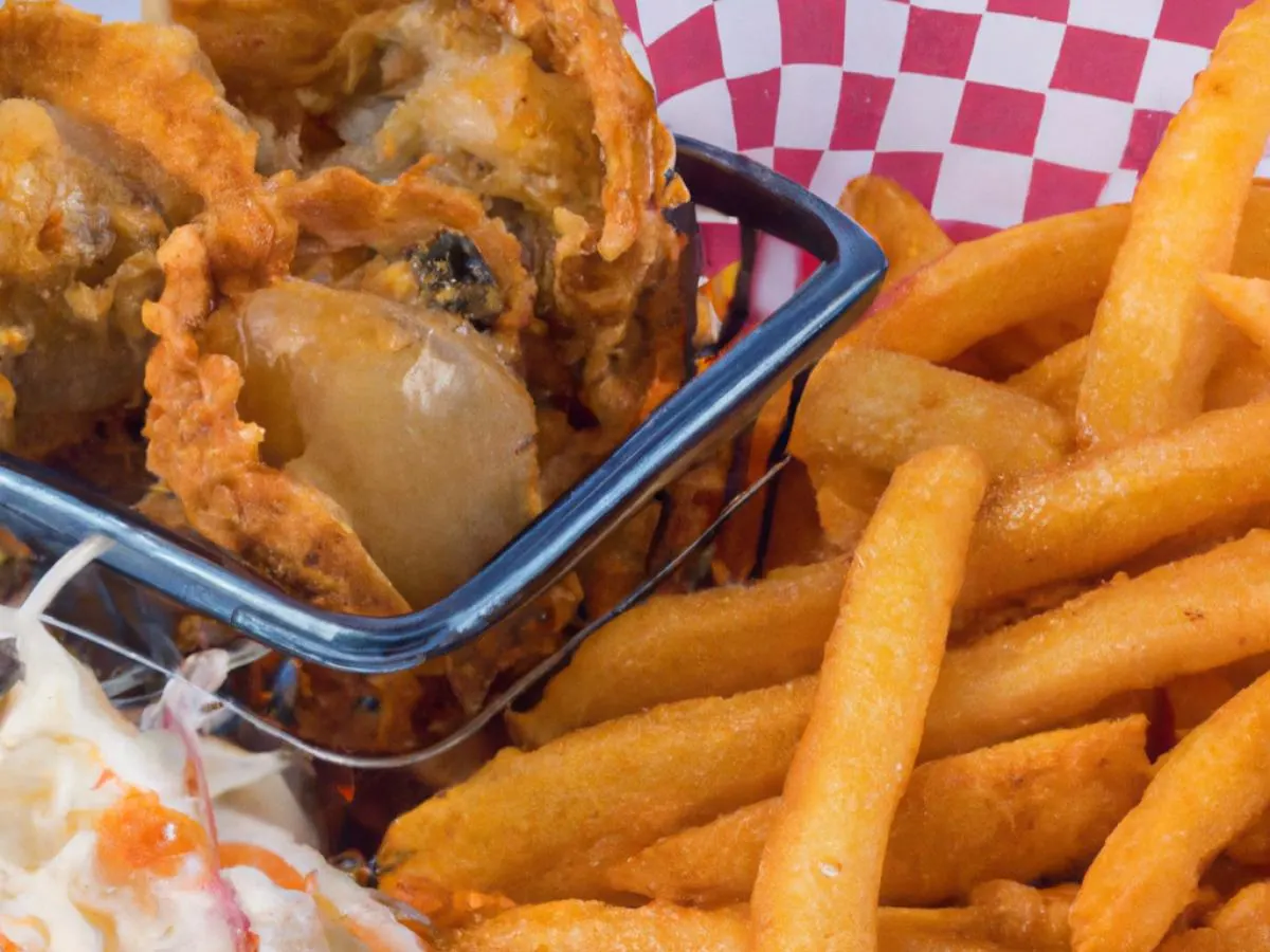 Fried Oyster Basket with Cajun Fries and Coleslaw [21 oz]