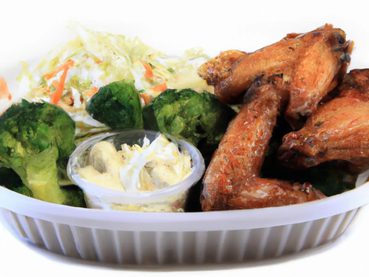 Chicken Wing Basket with Coleslaw and Steamed Broccoli [16 oz]