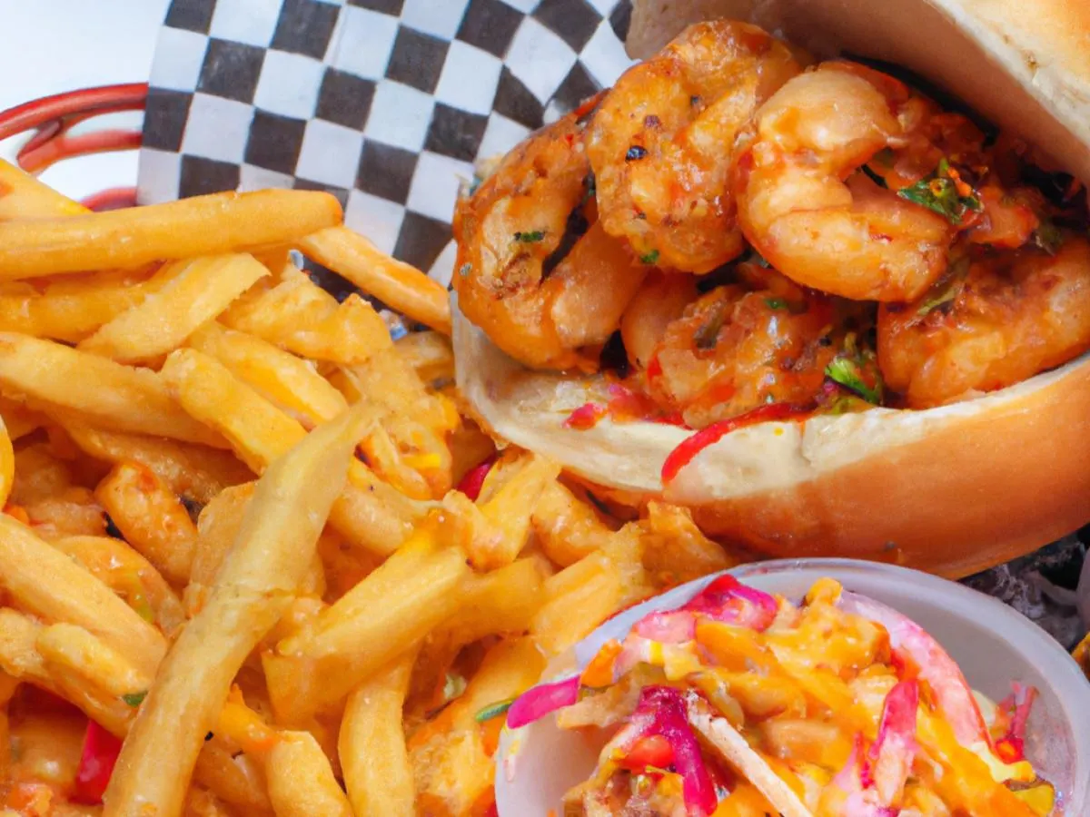 Fried Shrimp Po Boy with Fries and Coleslaw [16 oz]
