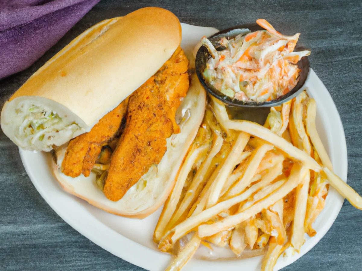 Chicken Tender Po Boy with Cajun Fries and Coleslaw [16 oz]