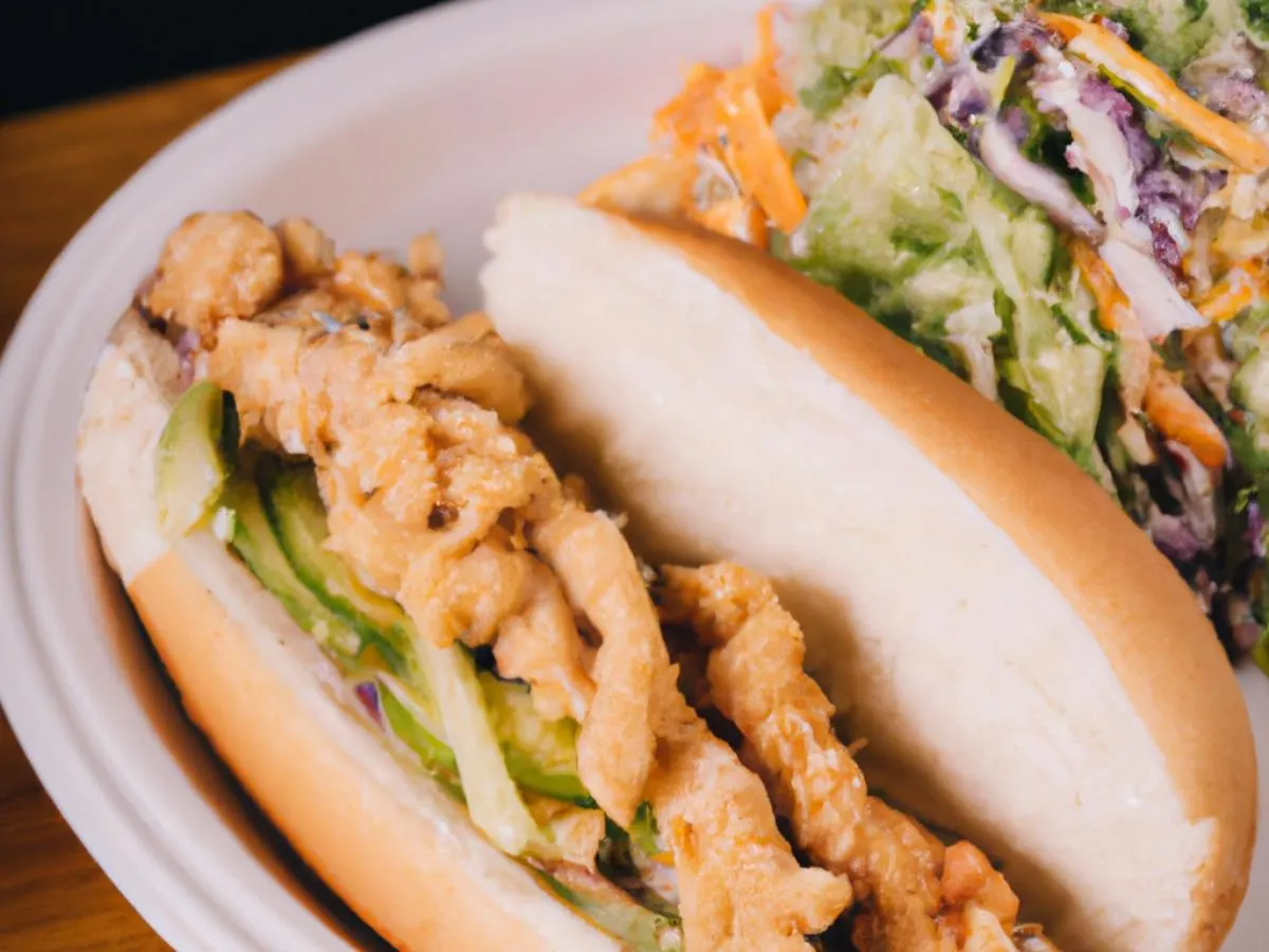 Chicken Tender Po Boy with Coleslaw and Steamed Broccoli [16 oz]