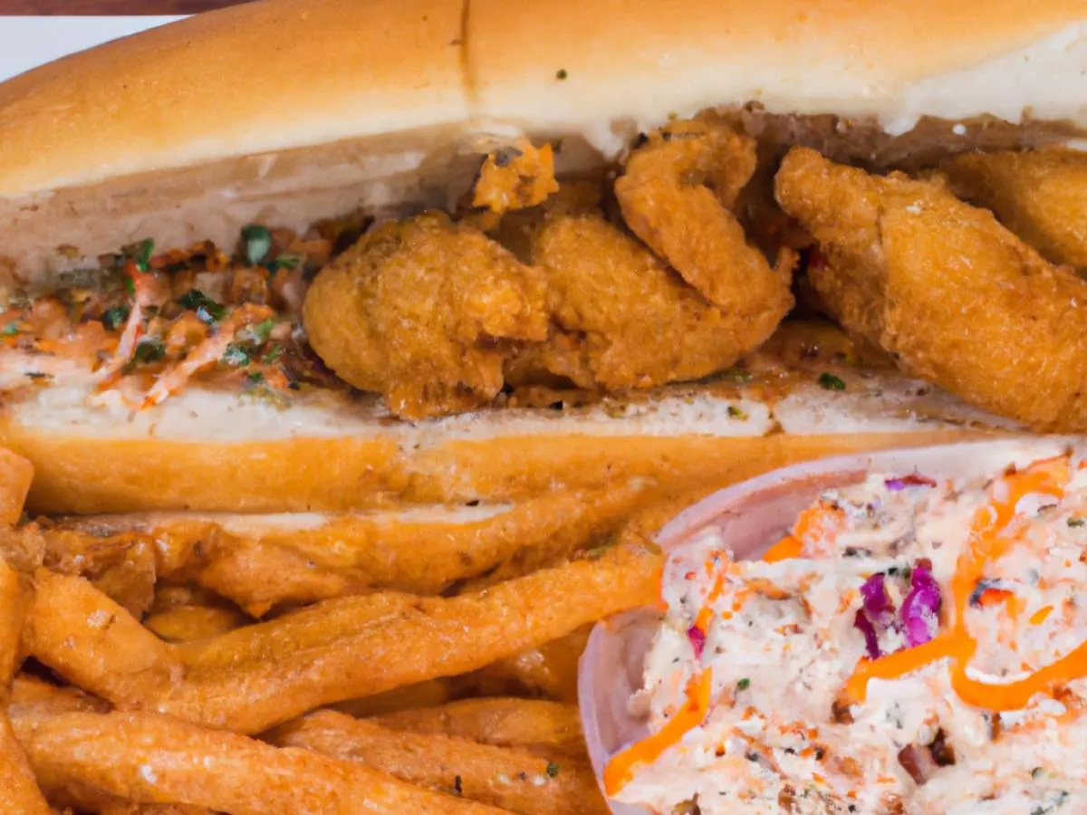 Fried Oyster Po Boy with Cajun Fries and Coleslaw [16 oz]