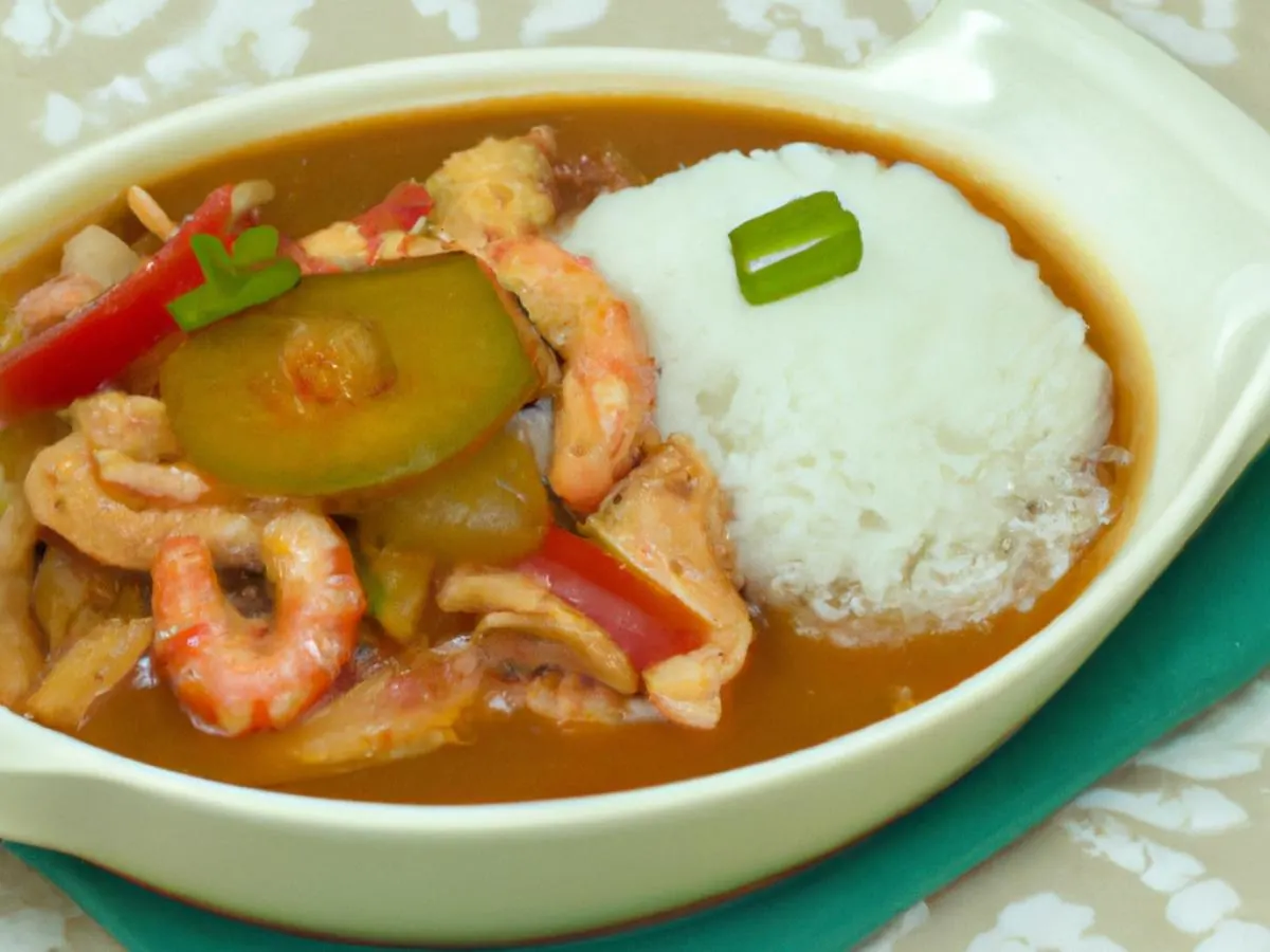 Gumbo served with Steamed Rice [21 oz]