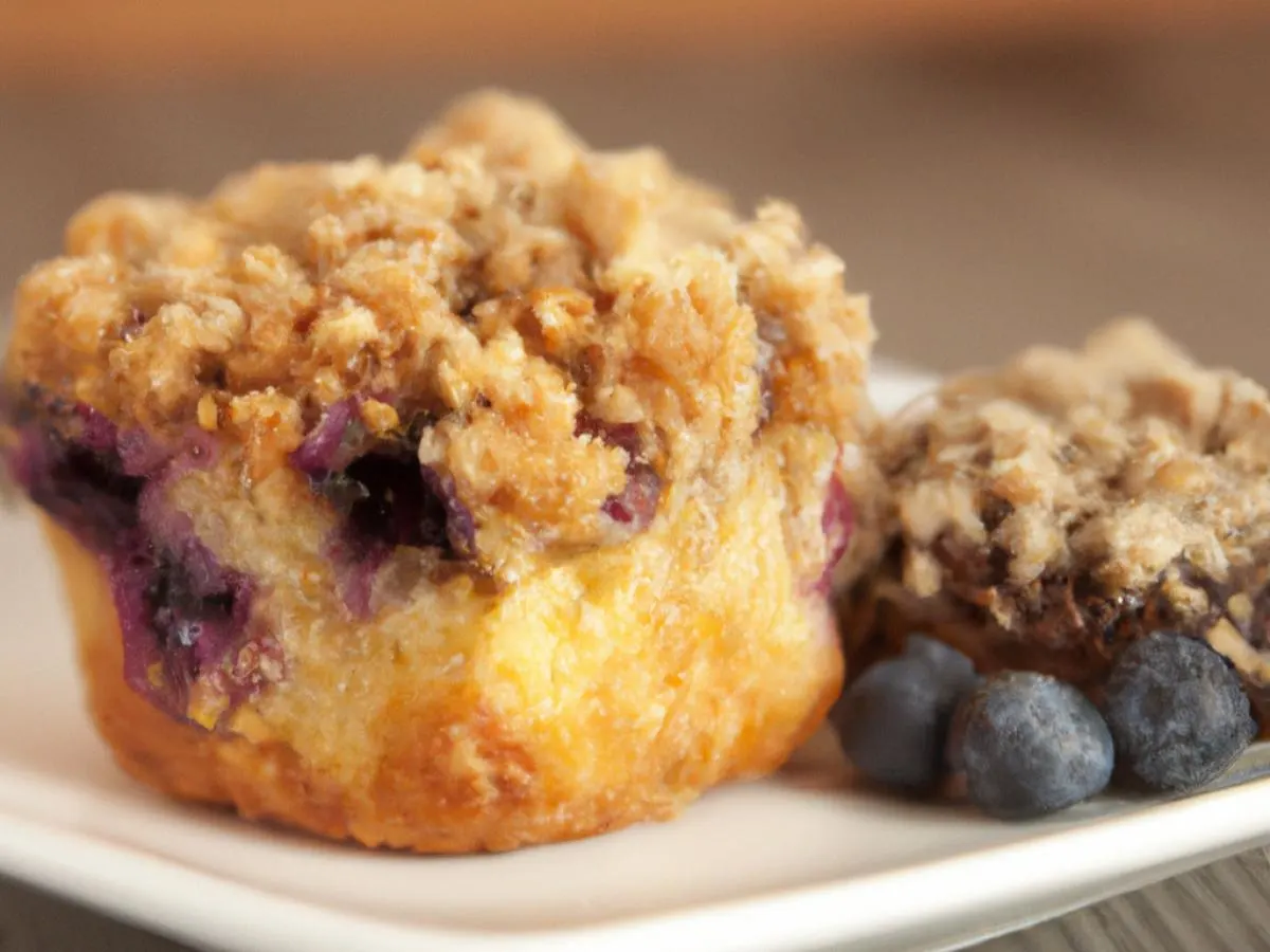 Blueberry Yogurt Streusel with a Cinnamon Glaze Muffin