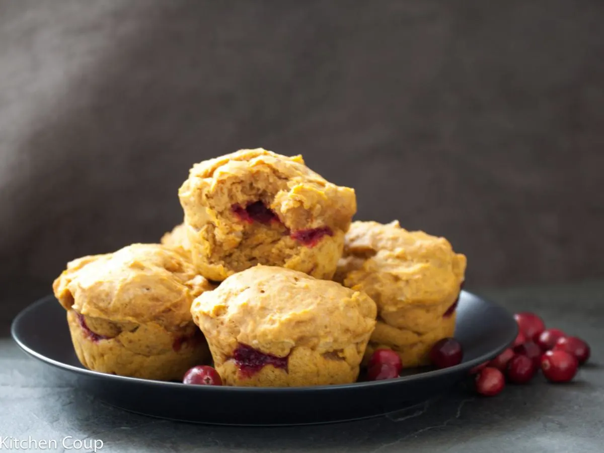 Gluten Free Vegan Pumpkin Cranberry Muffin