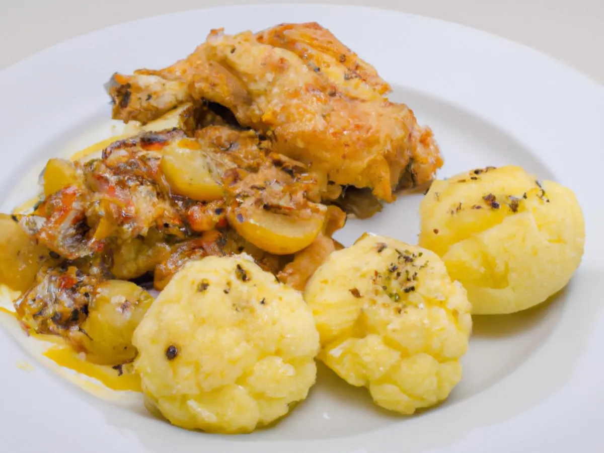 Chicken Vesuvio with Breaded Cauliflower Chicken Vesuvio with Breaded Cauliflower