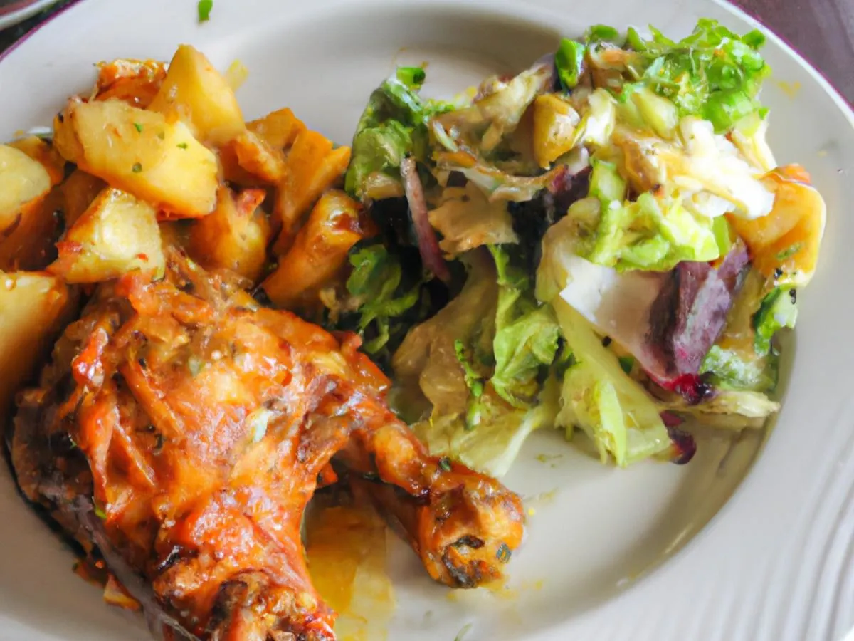 Chicken Vesuvio with House Salad Chicken Vesuvio with House Salad